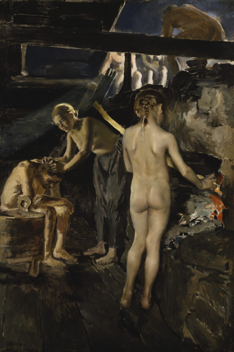 Akseli Gallen-Kallela, In the Sauna, 1889, Oil on canvas, 120 x 81 cm, Finnish National Gallery, Helsinki