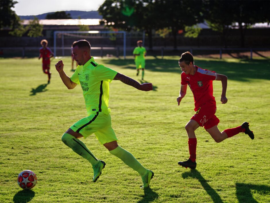 Pavol Bellas breaks down left flank