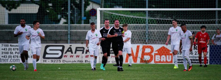 Tomas Bastian runs to centrefield after quick goal