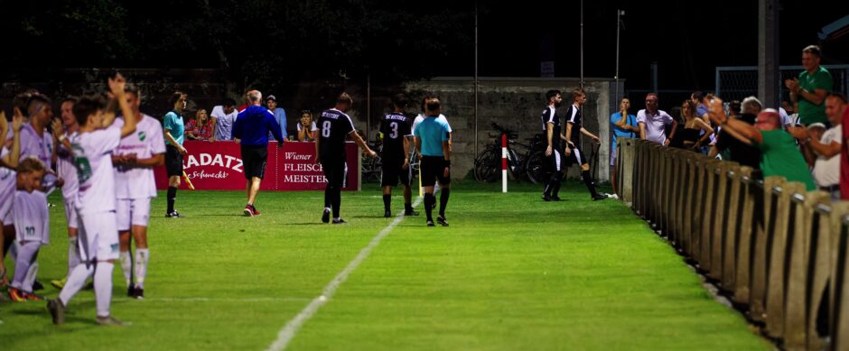 SV Wimpassing celebrate in front of Kittsee stands