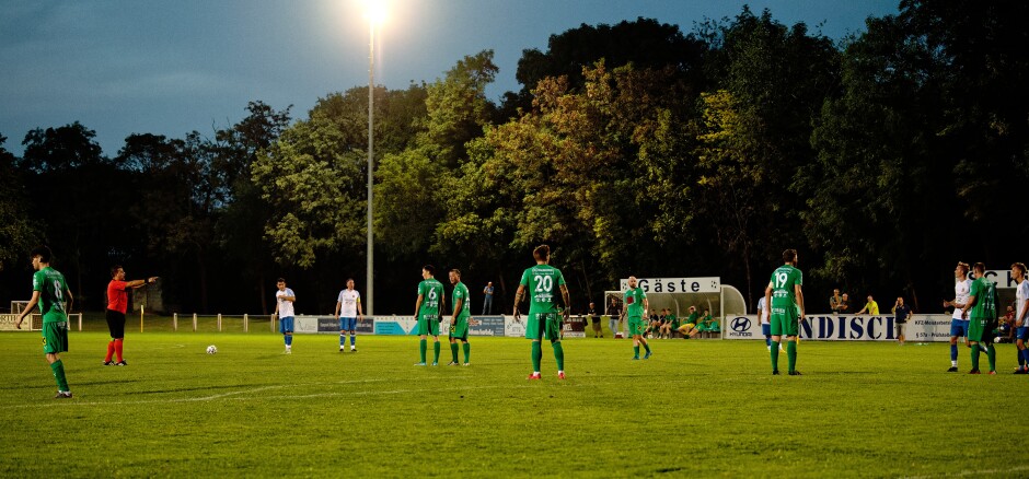 Fierce Mustafa Atik takes Kittsee penalty: One of many Kittsee penalty shots in a choppy game. Subject: soccer;football;burgenland;kittsee;SC Kittsee;FC Monchof