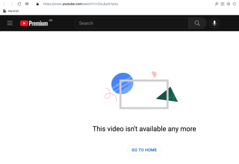 YouTube placeholder page for censored video