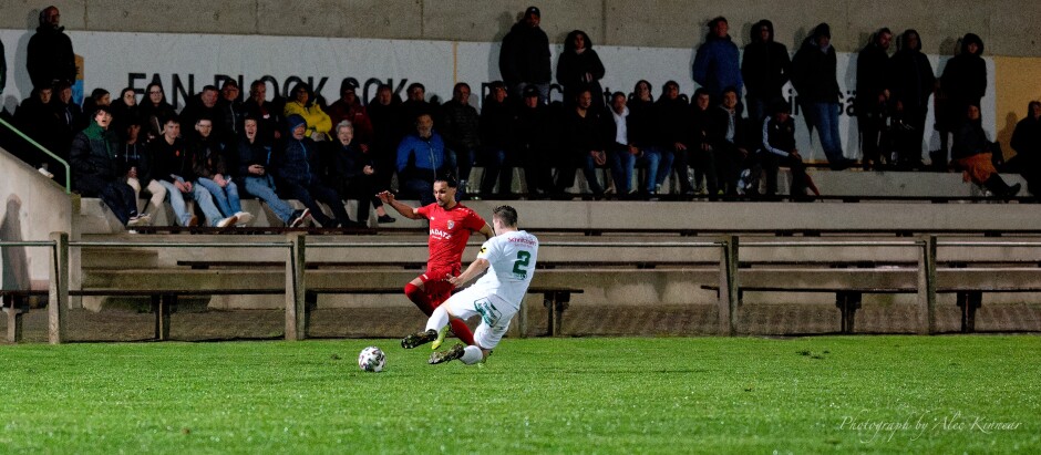 Said Soltani suffers a late tackle from David Fleischhacker: UFC Pamhagen were visibly frustrated in the second half and were willing to do anything, legal or illegal to attempt to even the score. Lots of risks were taken. Many brave Kittsee fans came out to face the rain (albeit from under the stands). Subject: Kittsee;Pamhagen;SK Kittsee;UFC Pamhagen;soccer;football;Said Soltani;David Fleischhacker