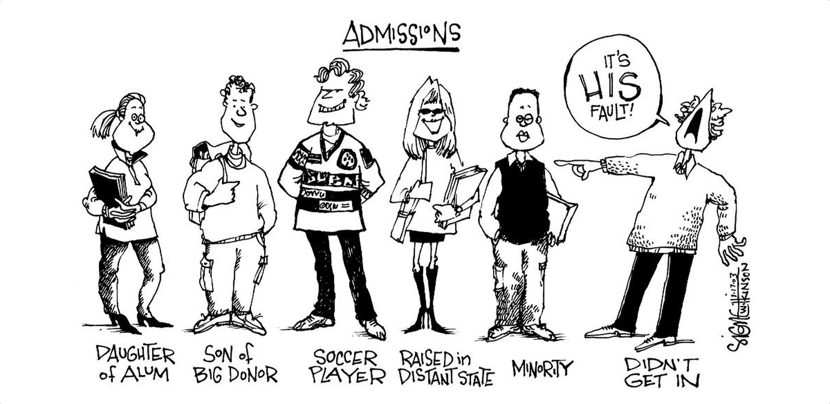 University Admissions Process by Signe Wilkinson