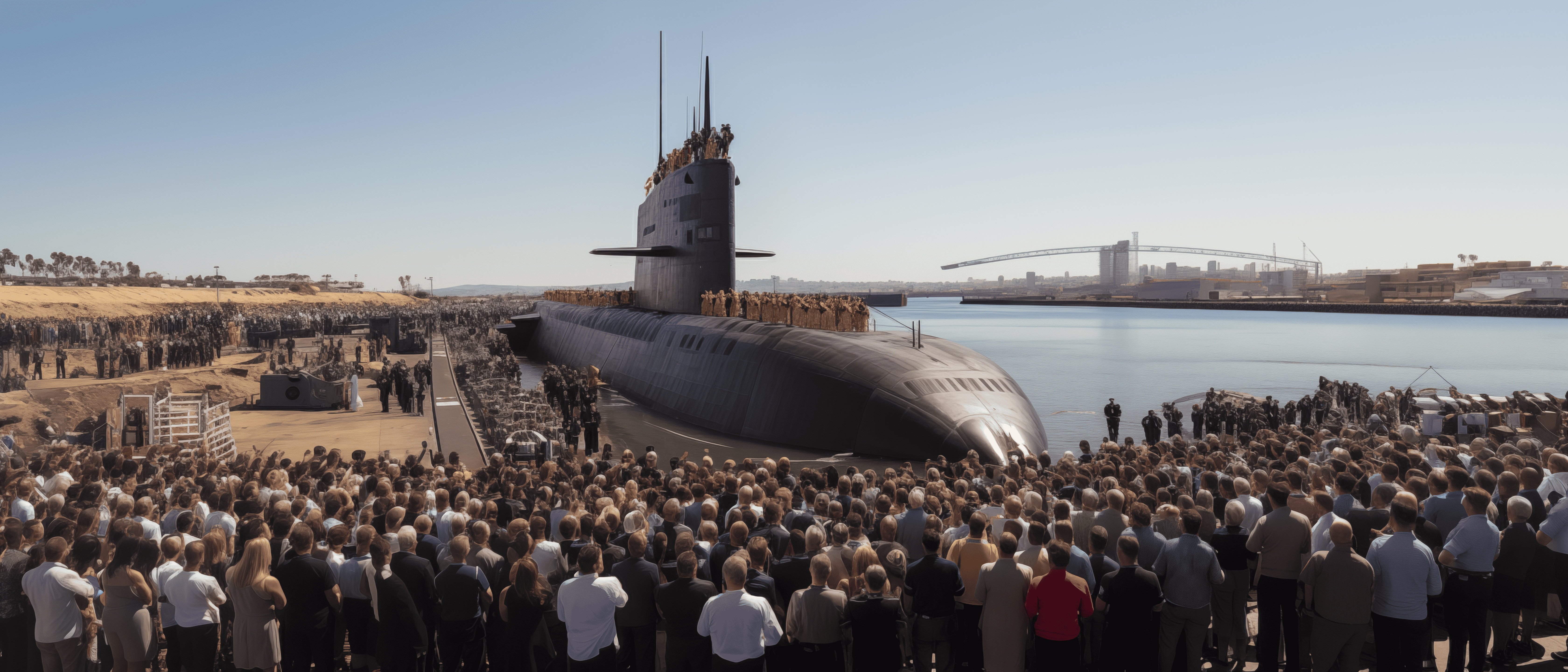 uncoy._Wide_shot_of_a_nuclear_submarine_coming_into_dock_in_aus_773c56d8-17bc-4d09-9bbc-f2a94d5ad96d.png